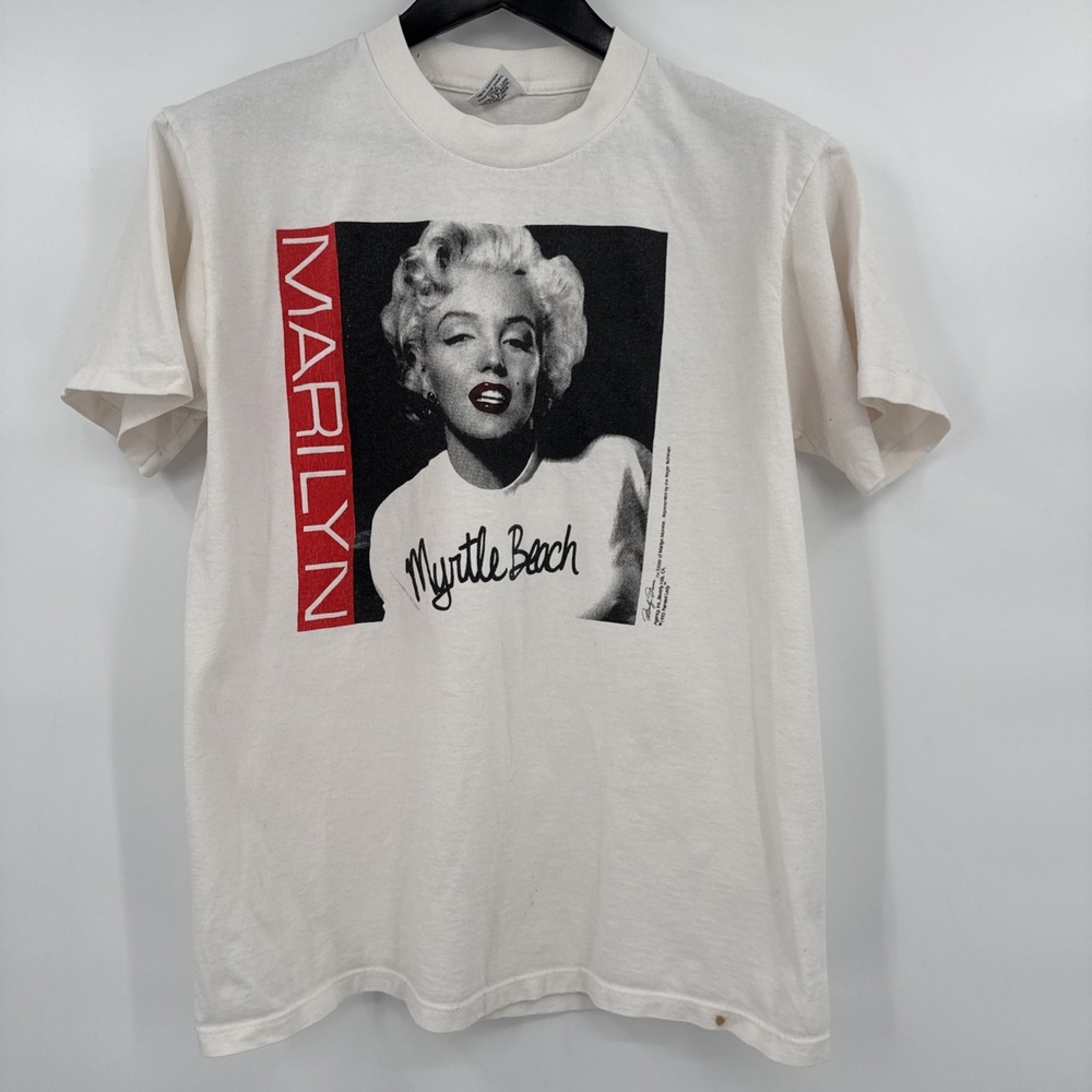 Vintage 90's 1993 Marilyn Monroe Face Portrait T-Shirt L Single‎ Stitch USA